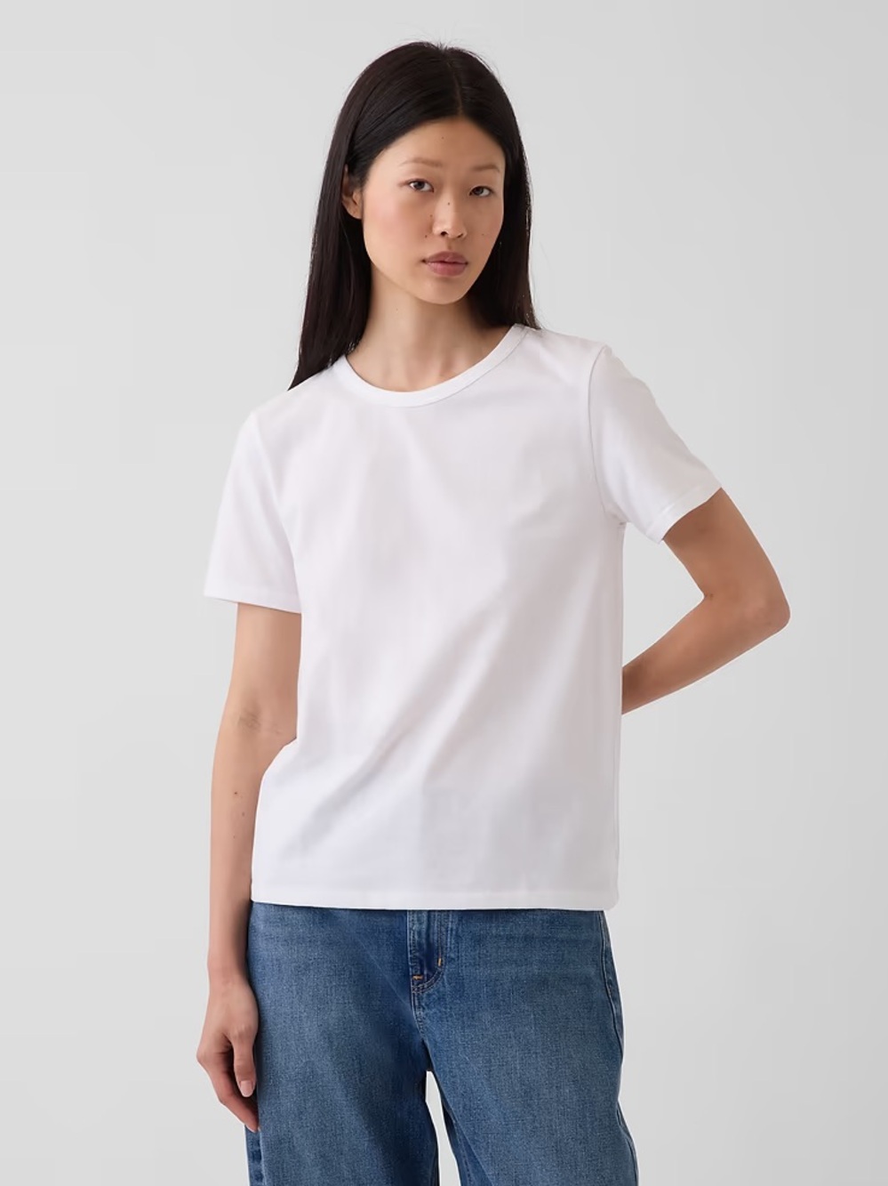 Gap Women's White Organic Cotton VintageSoft T-Shirt In Size S NWT